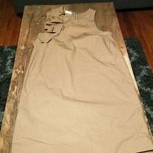 Tan, adorable summer dress with ruffle